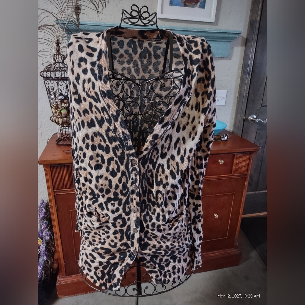 Leopard print cardigan